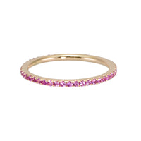 Thin Pink Sapphire Eternity Band